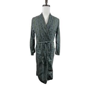 VTG McKnight Wash N' Wear Men's Robe Sz L Lightweight Blue Grandpa House Coat